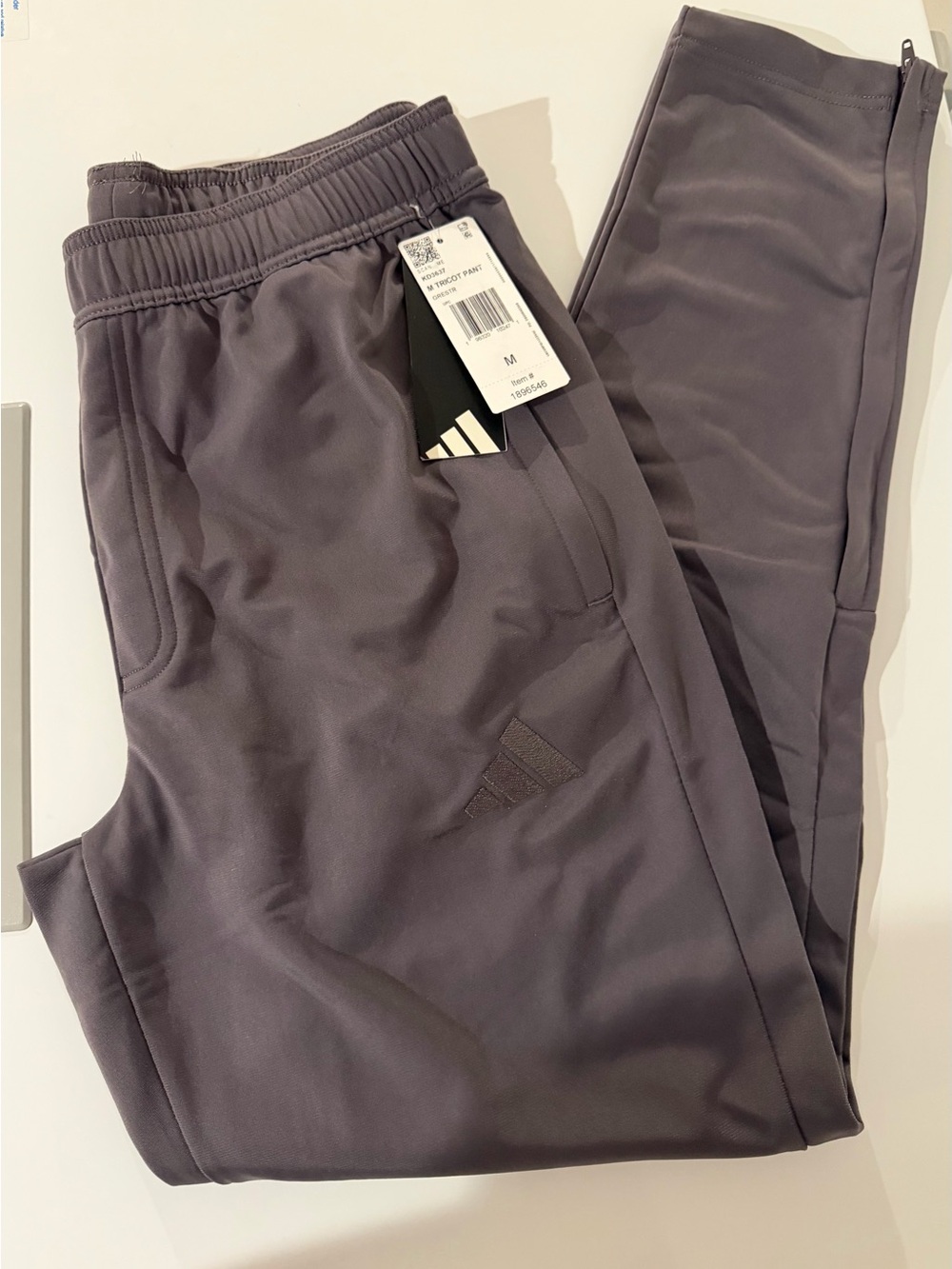 Adidas Men's Gray Zip-Ankle Track pants-NWT